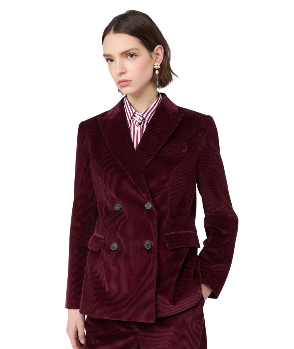 Max Mara Weekend Blazer in Velluto Rigato KATANGA Bordeaux