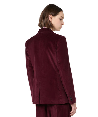 Max Mara Weekend Blazer in Velluto Rigato KATANGA Bordeaux