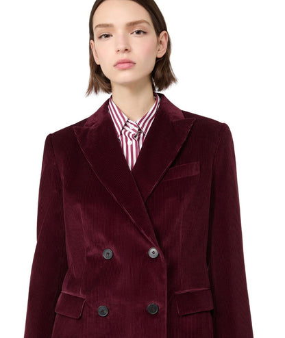 Max Mara Weekend Blazer in Velluto Rigato KATANGA Bordeaux