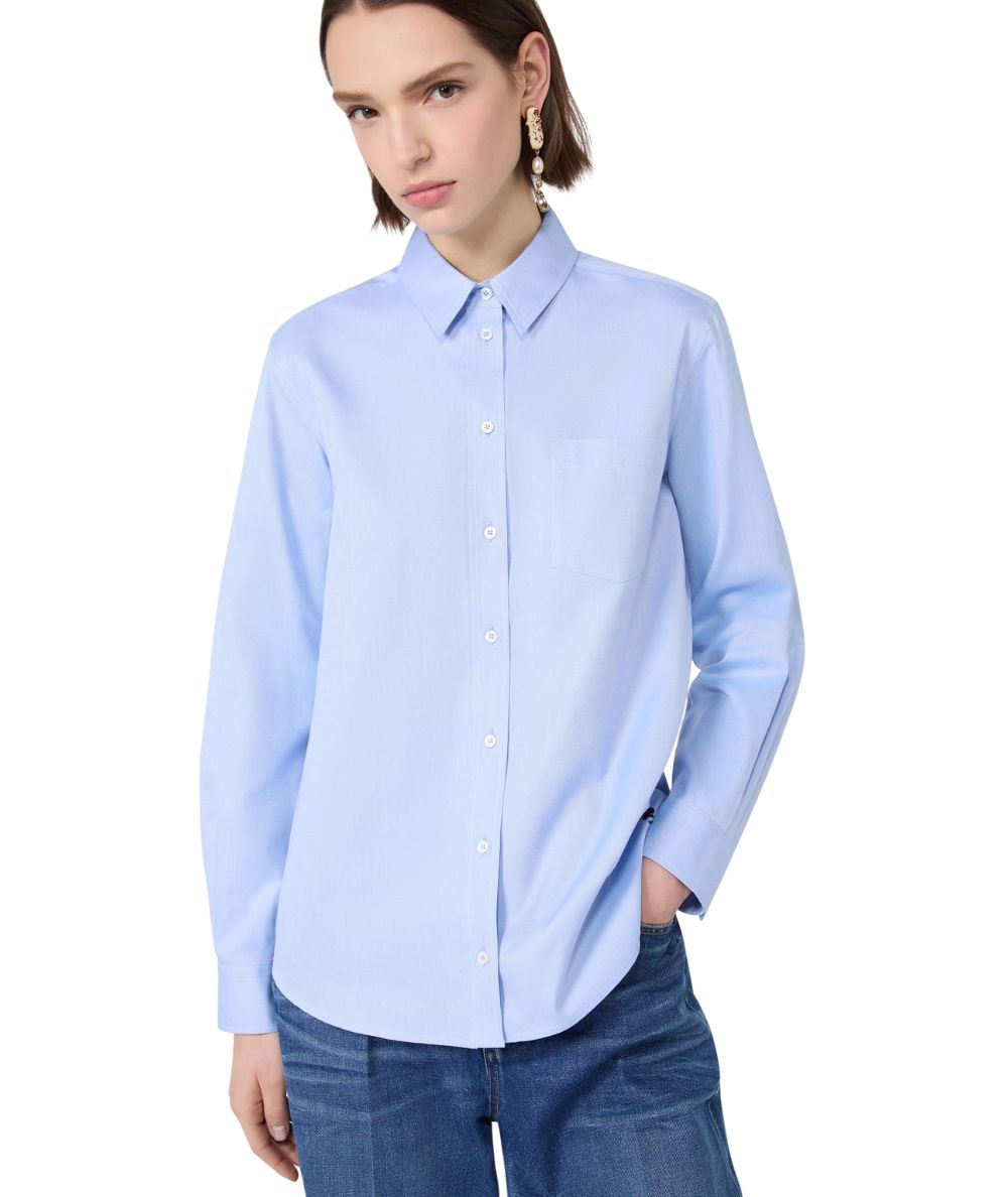 Max Mara Weekend Camicia Oxford in Puro Cotone COBALTO Azzurro