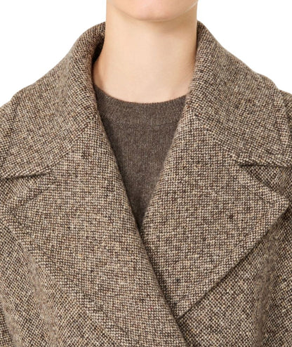 Max Mara Weekend Cappotto Lungo in Lana Tema Marrone