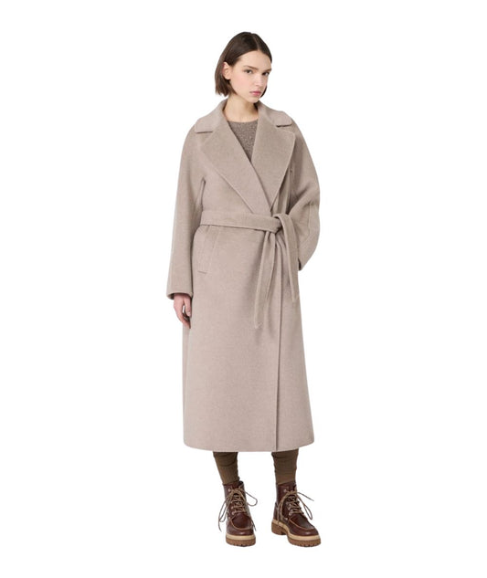 Max Mara Weekend Cappotto a Vestaglia in Lana e Alpaca Tempera Beige