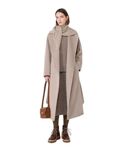Max Mara Weekend Cappotto a Vestaglia in Lana e Alpaca Tempera Beige