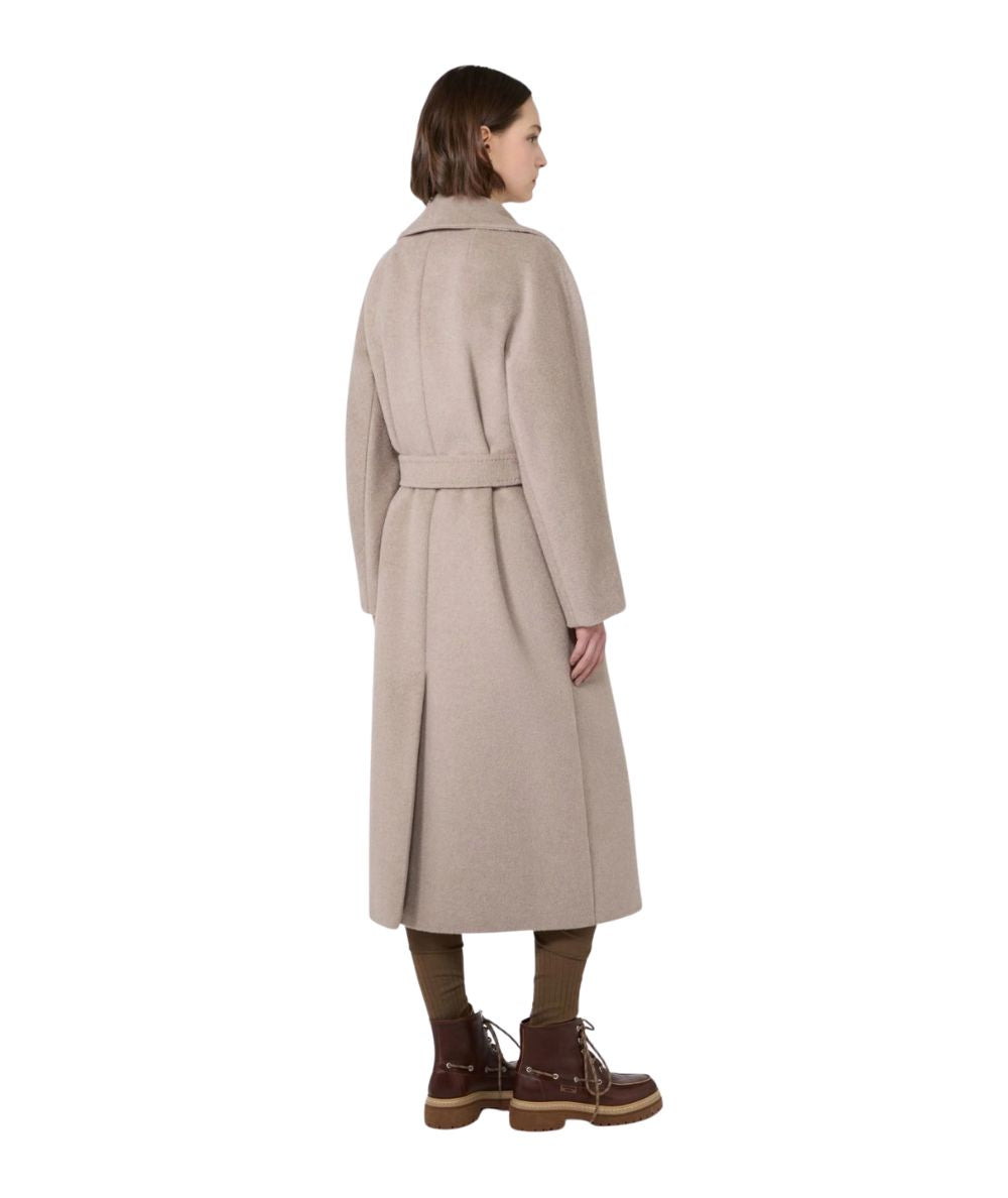 Max Mara Weekend Cappotto a Vestaglia in Lana e Alpaca Tempera Beige
