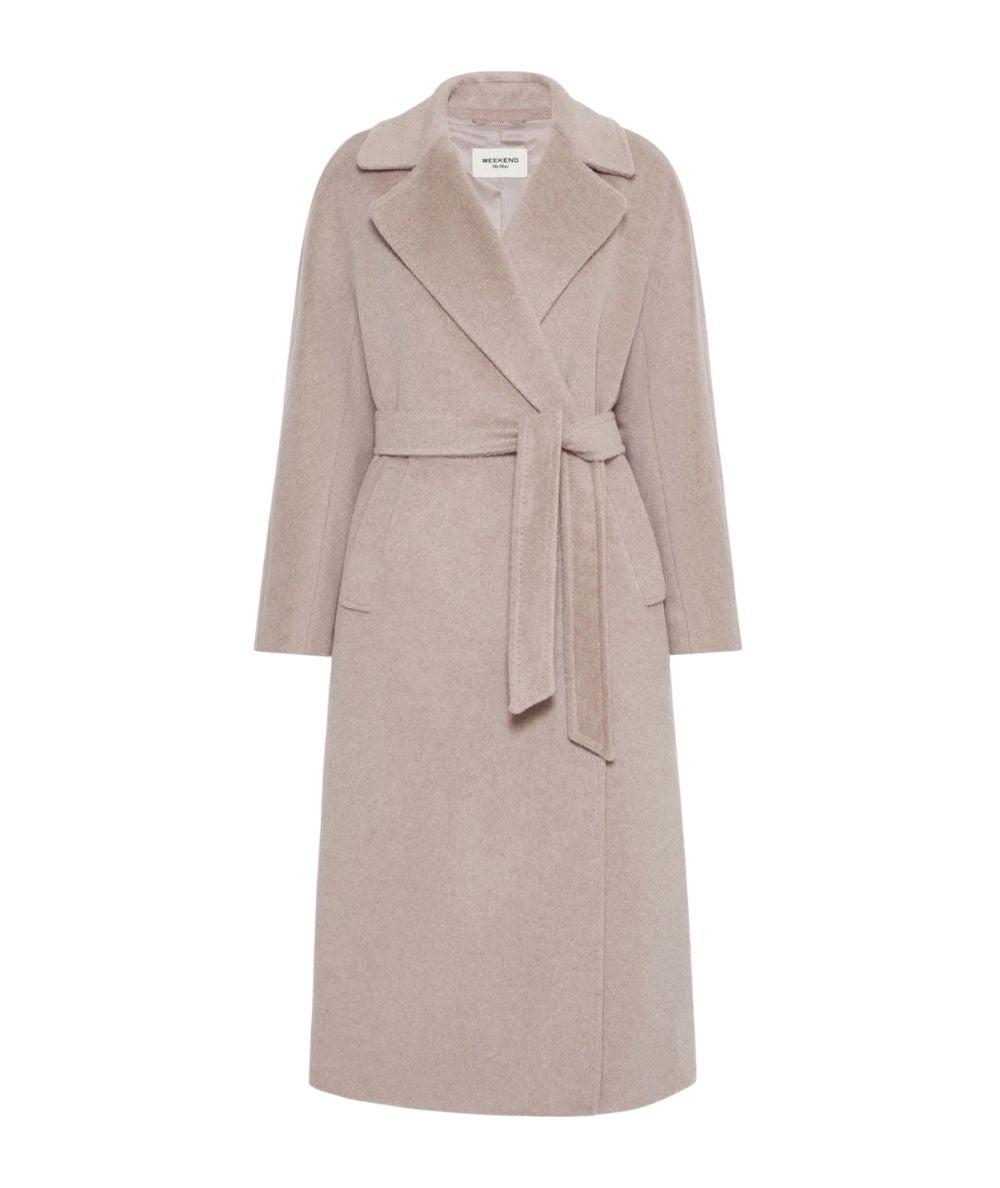 Max Mara Weekend Cappotto a Vestaglia in Lana e Alpaca Tempera Beige