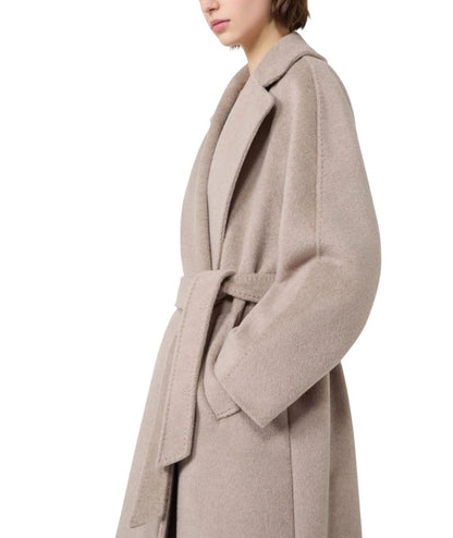 Max Mara Weekend Cappotto a Vestaglia in Lana e Alpaca Tempera Beige