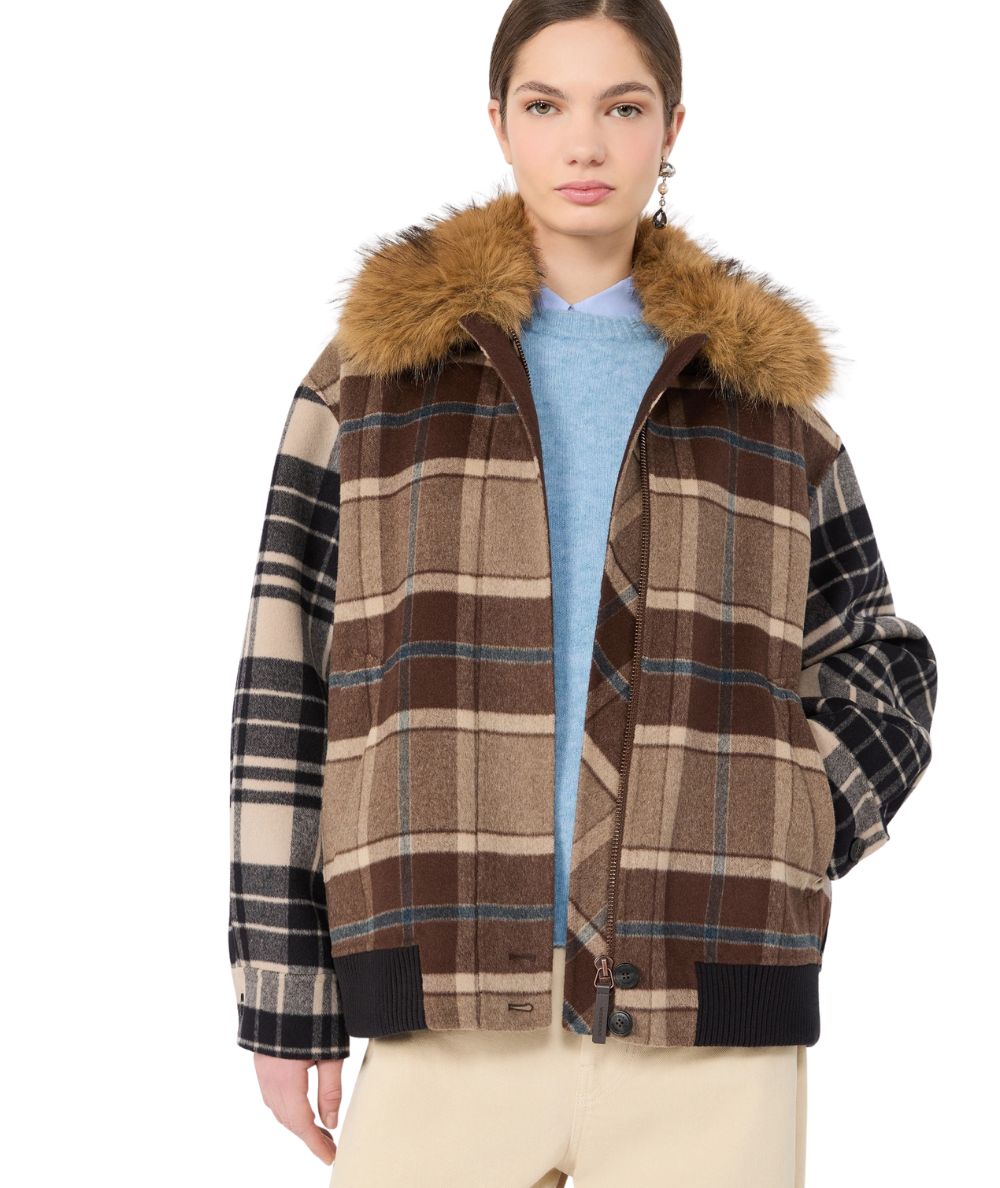 Max Mara Weekend Giacca Bomber in Lana DIVINA Marrone