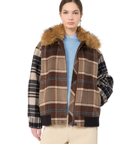 Max Mara Weekend Giacca Bomber in Lana DIVINA Marrone
