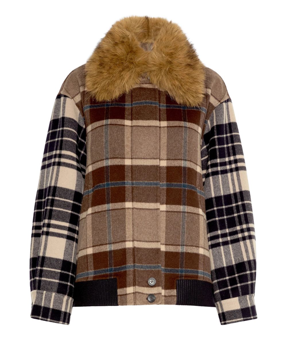 Max Mara Weekend Giacca Bomber in Lana DIVINA Marrone