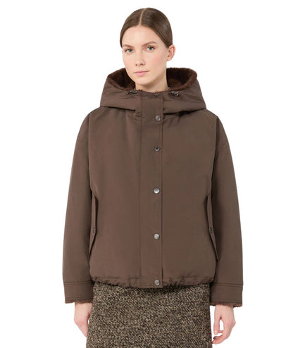 Max Mara Weekend Impermeabile con Cappuccio ZANNA Marrone Castagna