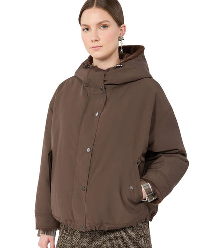 Max Mara Weekend Impermeabile con Cappuccio ZANNA Marrone Castagna
