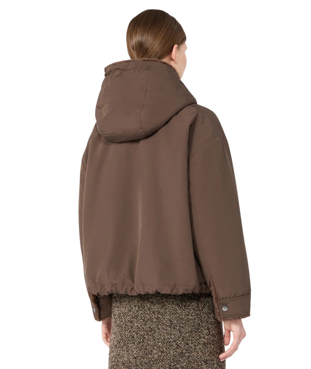 Max Mara Weekend Impermeabile con Cappuccio ZANNA Marrone Castagna