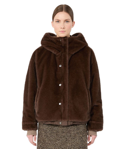 Max Mara Weekend Impermeabile con Cappuccio ZANNA Marrone Castagna