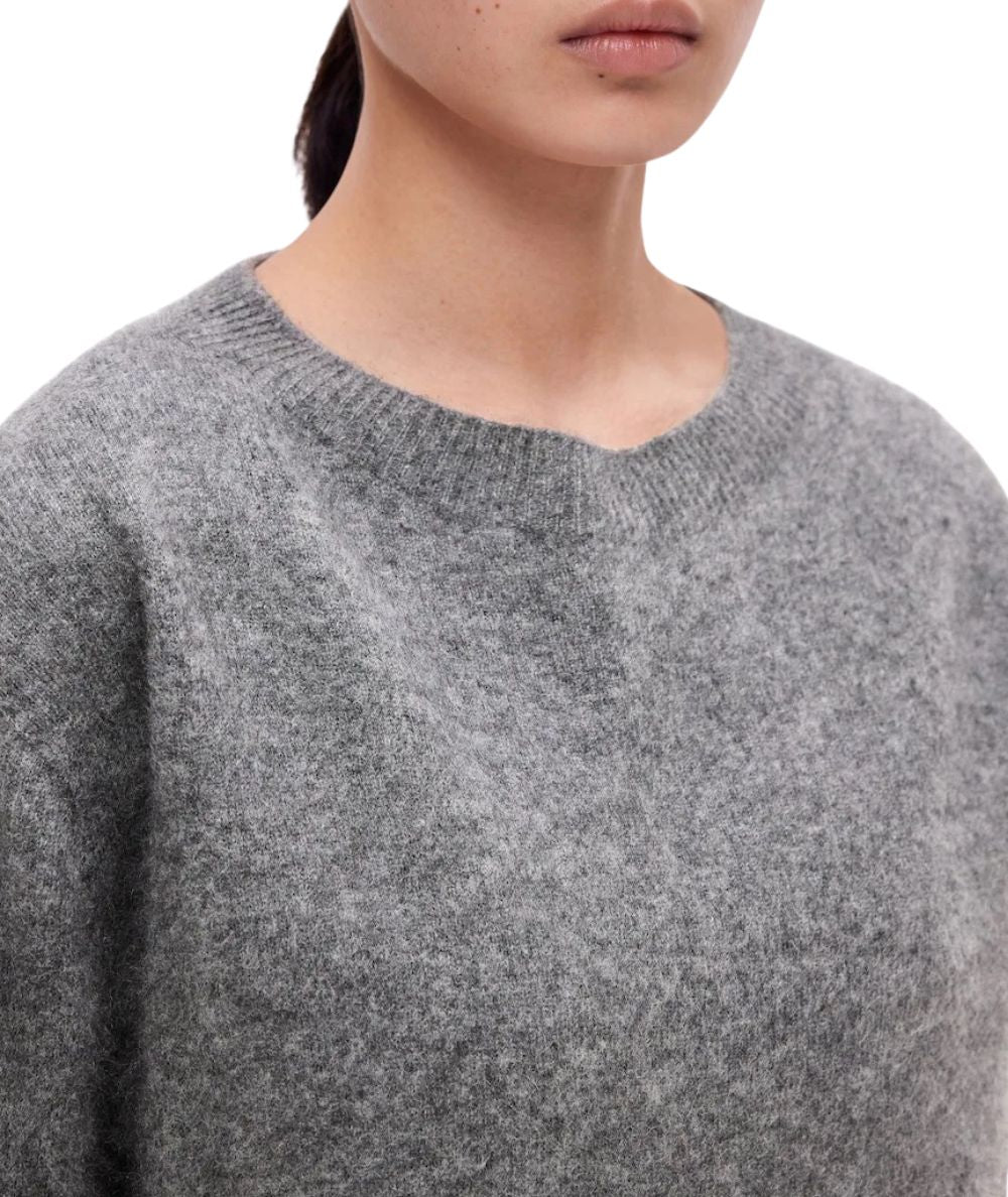 Max Mara Weekend Maglia in Cashmere e Lana DECO Grigio Melange