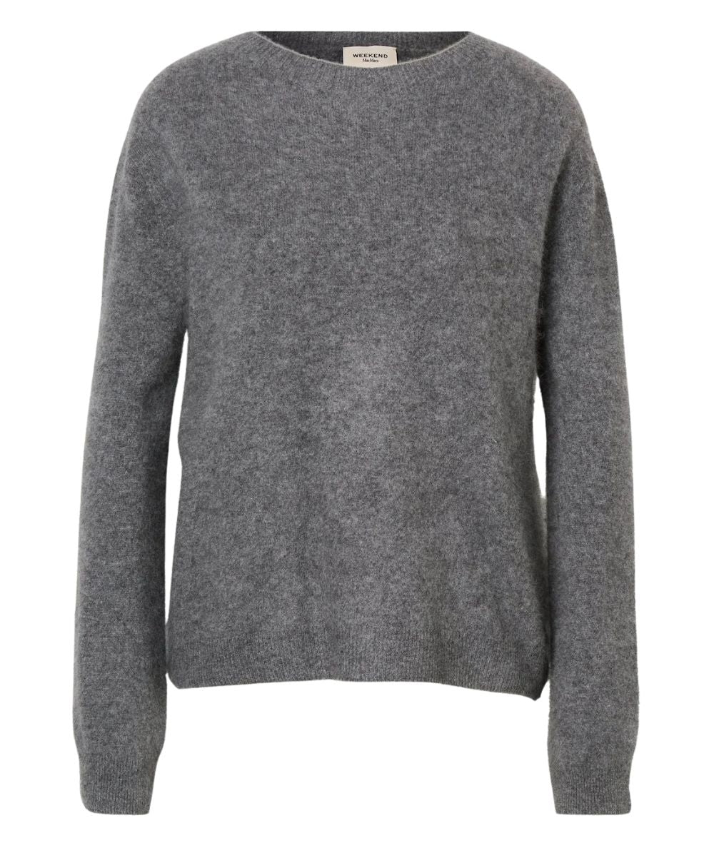 Max Mara Weekend Maglia in Cashmere e Lana DECO Grigio Melange