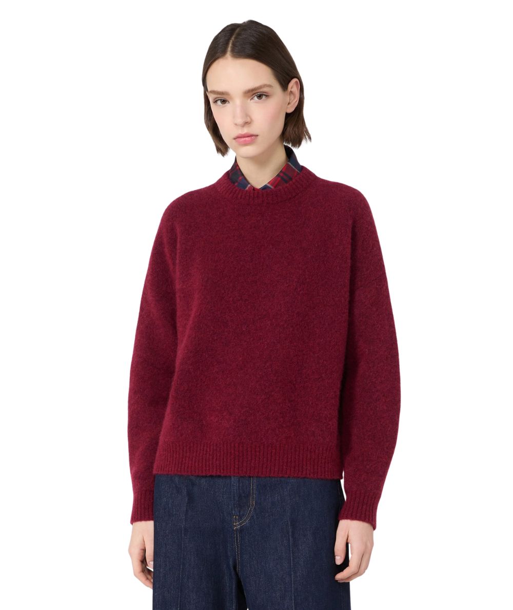 Max Mara Weekend Maglione in Misto Alpaca TUONO Bordeaux