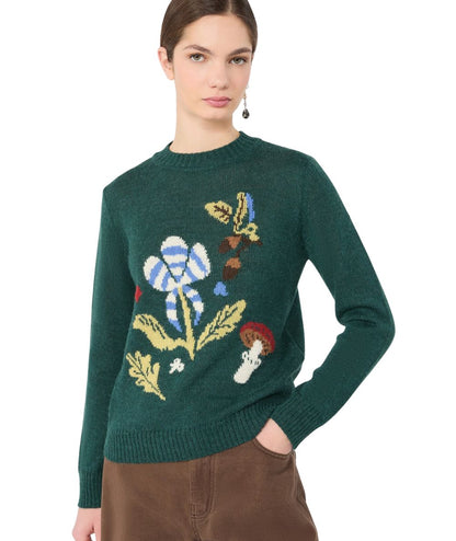 Max Mara Weekend Maglione in Misto Alpaca in Fantasia NITRA Verde