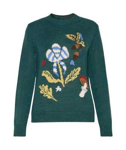 Max Mara Weekend Maglione in Misto Alpaca in Fantasia NITRA Verde