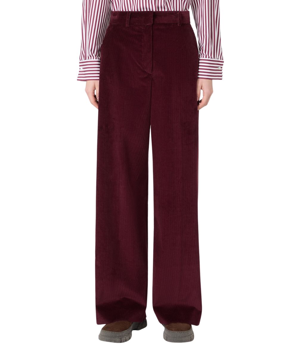 Max Mara Weekend Pantalone in Velluto Rigato TANIA Bordeaux