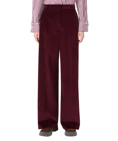 Max Mara Weekend Pantalone in Velluto Rigato TANIA Bordeaux