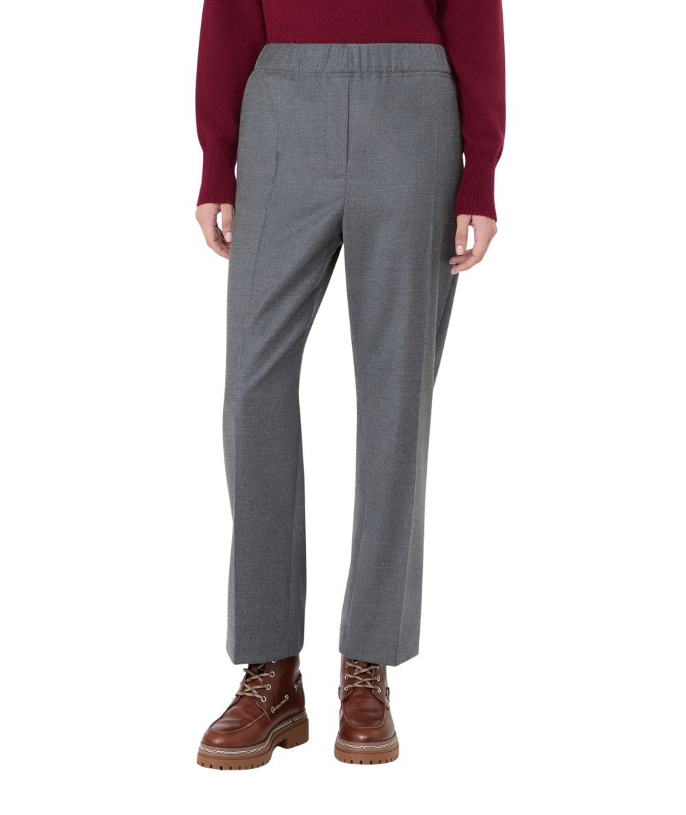 Max Mara Weekend Pantaloni in Flanella di Lana HATELEY Grigio Melange