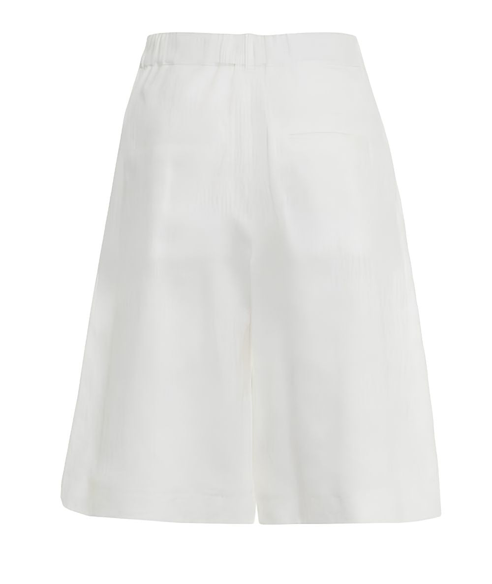 Max mara Studio Bermuda in Lino con Pinces Caravan Bianco
