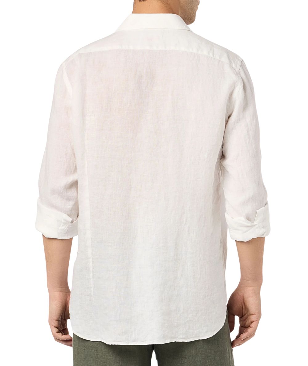 Mc2 Saint Barth Camicia in Lino Pamplona 01896H Bianco