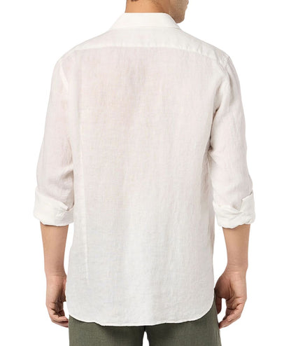 Mc2 Saint Barth Camicia in Lino Pamplona 01896H Bianco