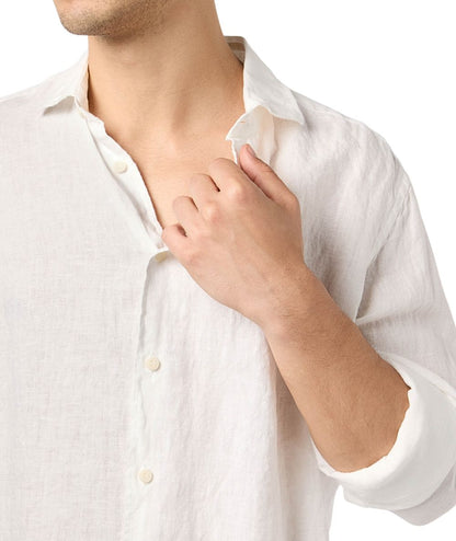 Mc2 Saint Barth Camicia in Lino Pamplona 01896H Bianco