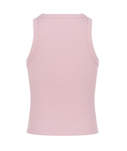 Mc2 Saint Barth Canotta a Costine con Logo Blue Jr Rosa