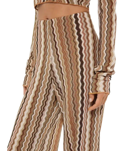 Mc2 Saint Barth Pantaloni Rachel in Chevron 18 Amalia Marrone