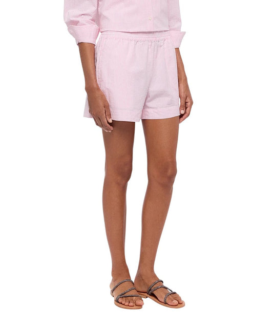 Mc2 Saint Barth Shorts a Righe in Seersucker Meave Stripes 21 Rosa
