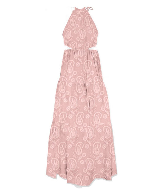 Mc2 Saint Barth Abito Lungo in Fantasia Paisley Kaby Rosa