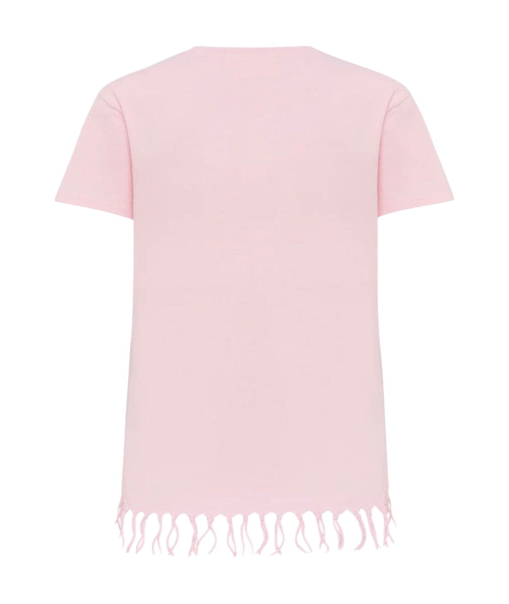 Mc2 Saint Barth Abito con Logo Patch e Frange Abbey Rosa