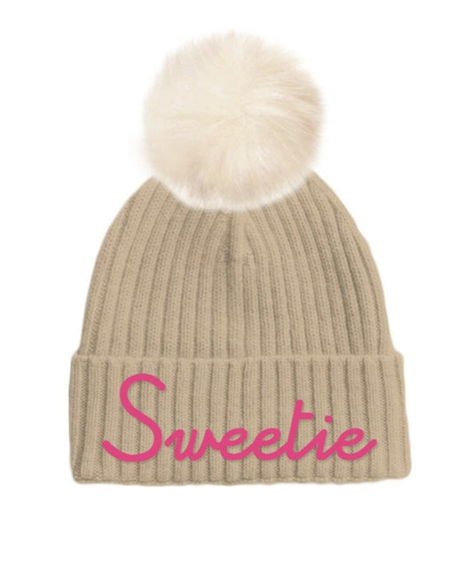 Mc2 Saint Barth Berretto Wengen con Pompon WENGEN JR F Beige