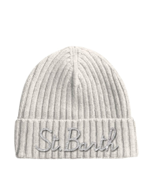 Mc2 Saint Barth Berretto con Ricamo WENGEN W Bianco Panna