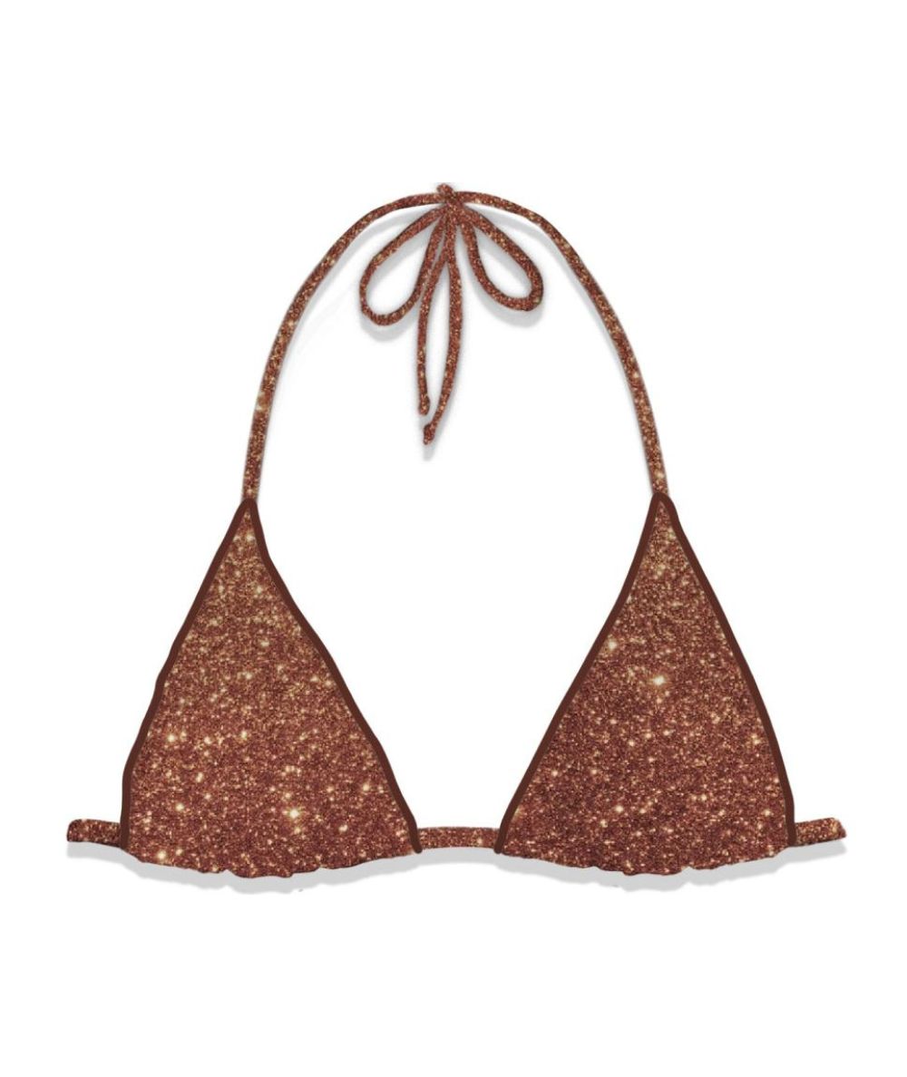 Mc2 Saint Barth Bikini Triangolo in Lurex Leah Overlock Lurex 18 Marrone