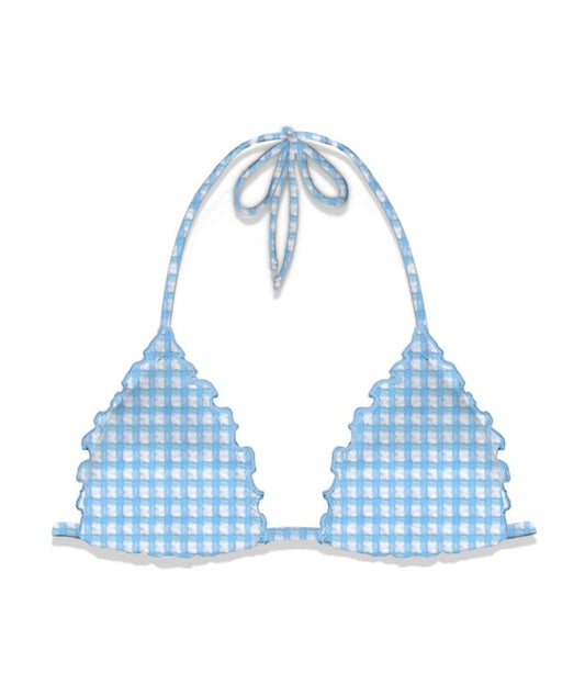 Mc2 Saint Barth Bikini Vichy in Seersucker Sagittarius Seersucker Vichy 30 Bianco Azzurro