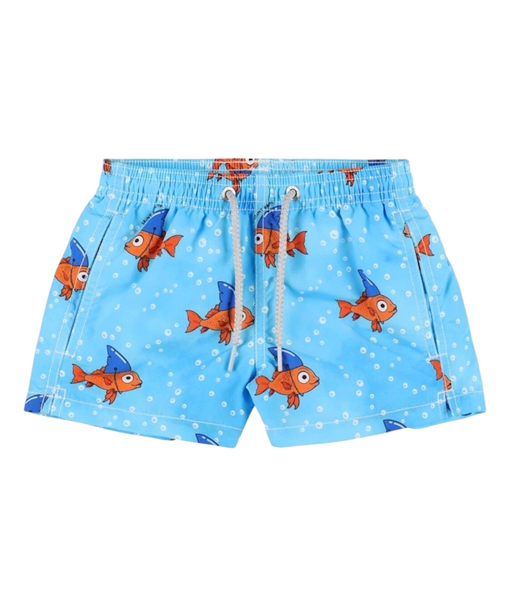 Mc2 Saint Barth Boxer da Mare con Coulisse Jean Fake Shark Azzurro