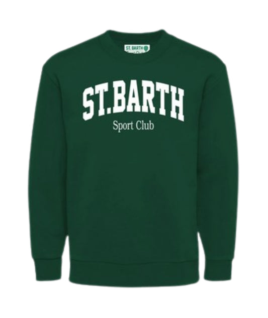 Mc2 Saint Barth Felpa Girocollo con Logo HUTTON N Verde Scuro