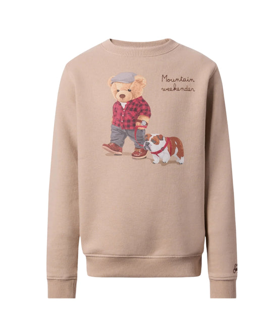 Mc2 Saint Barth Felpa Girocollo con Stampa HUTTON N Beige