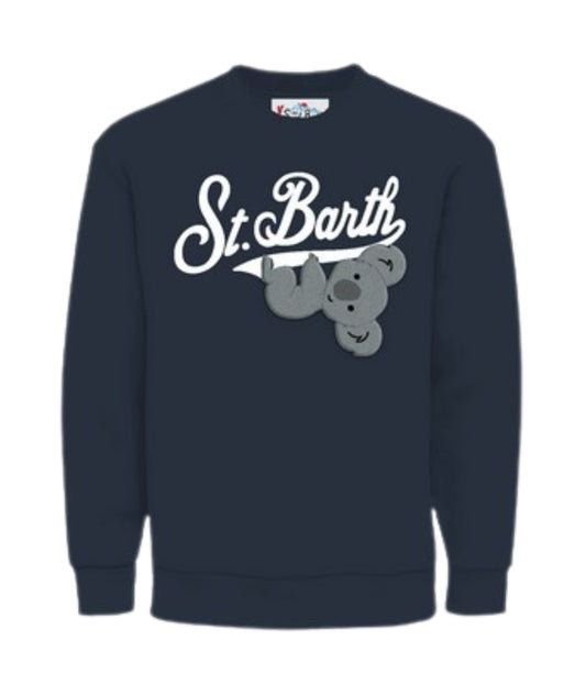 Mc2 Saint Barth Felpa Girocollo con Stampa HUTTON N Blu