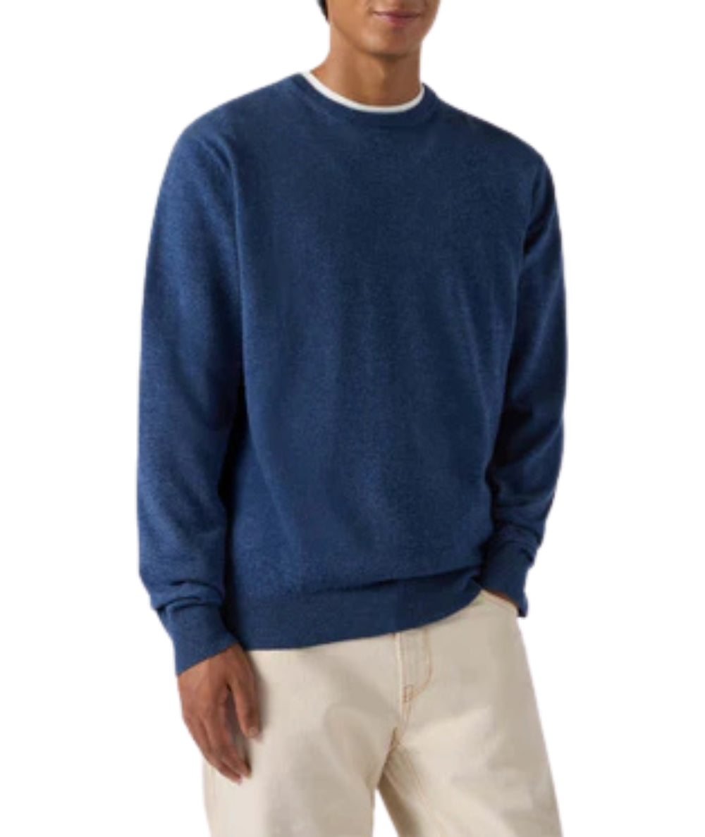 Mc2 Saint Barth Maglione Girocollo Lana Merino REGENT MERINOCASH Blu Denim