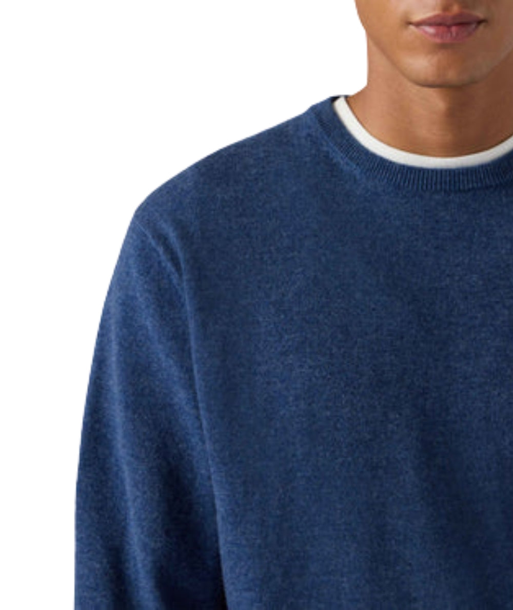 Mc2 Saint Barth Maglione Girocollo Lana Merino REGENT MERINOCASH Blu Denim