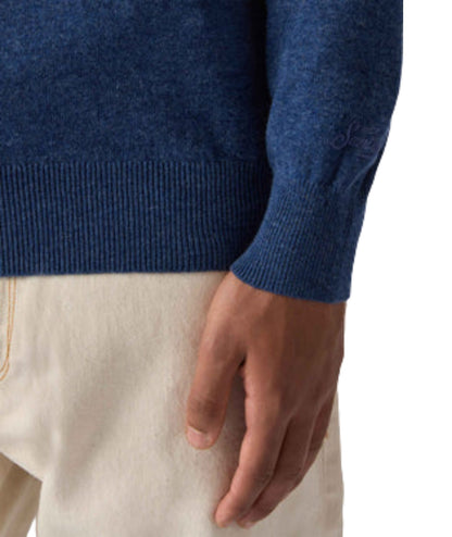 Mc2 Saint Barth Maglione Girocollo Lana Merino REGENT MERINOCASH Blu Denim