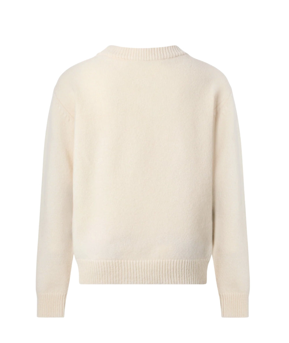 Mc2 Saint Barth Maglione Girocollo con Scritta KYLA JR Bianco