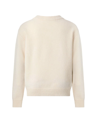 Mc2 Saint Barth Maglione Girocollo con Scritta KYLA JR Bianco