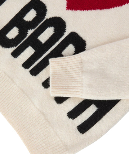 Mc2 Saint Barth Maglione Girocollo con Scritta KYLA JR Bianco