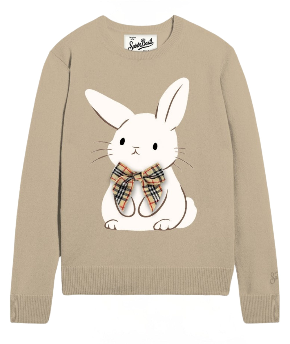 Mc2 Saint Barth Maglione con Patch Fiocco PRINCESS Beige