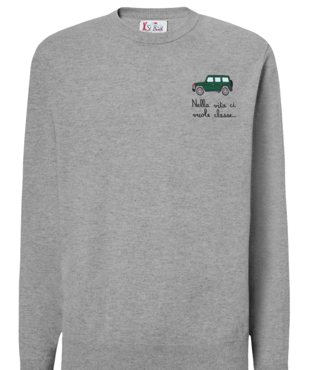 Mc2 Saint Barth Maglione con Ricami HERON LIGHT EMBRY Grigio